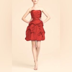 Red strapless short pick-up dress size 8 from David’s Bridal